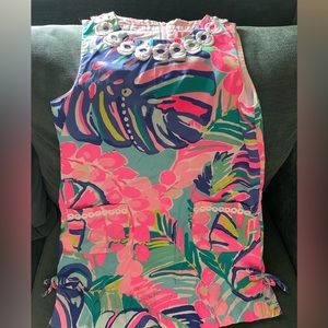 Lilly Pulitzer little girls floral side tie shift sz 8 Exotic Garden print